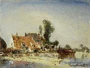 Houses along a Canal near Crooswijk Johan Barthold Jongkind